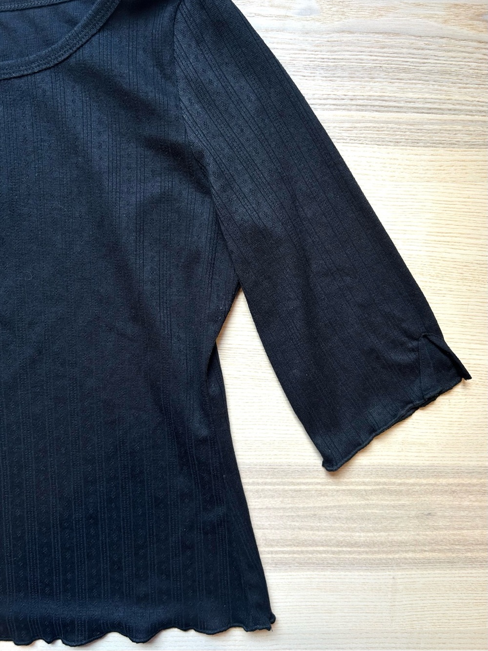 Natural Life Leah Pointelle Top 3/4 Sleeves Cotton Capsule Timeless Size M - Picture 7 of 10